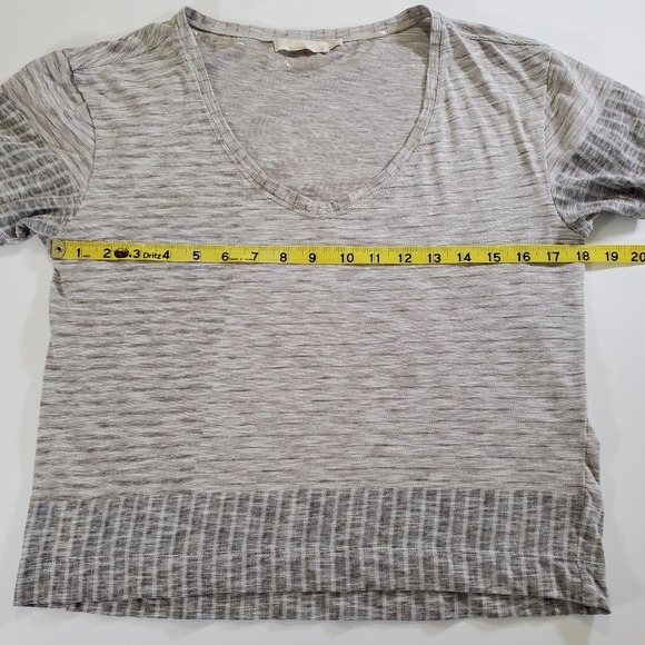2529 * Prana Free Float Top Stripe Short Sleeve Tee Scoop Neck Gray Size S - Picture 7 of 9